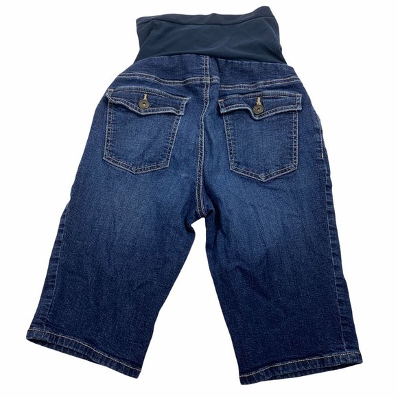 Indigo Blue Maternity Medium Shorts Bermuda Long D - Picture 2 of 3